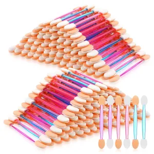 500 Pcs Disposable Eye Shadow Sponge Applicators, 3 Inches Mini Dual-ended Eyeshadow Brush Bulk Portable Travel Eye Shadow Applicator Sticks Multipurpose Lips Brushes Makeup Brush for Women