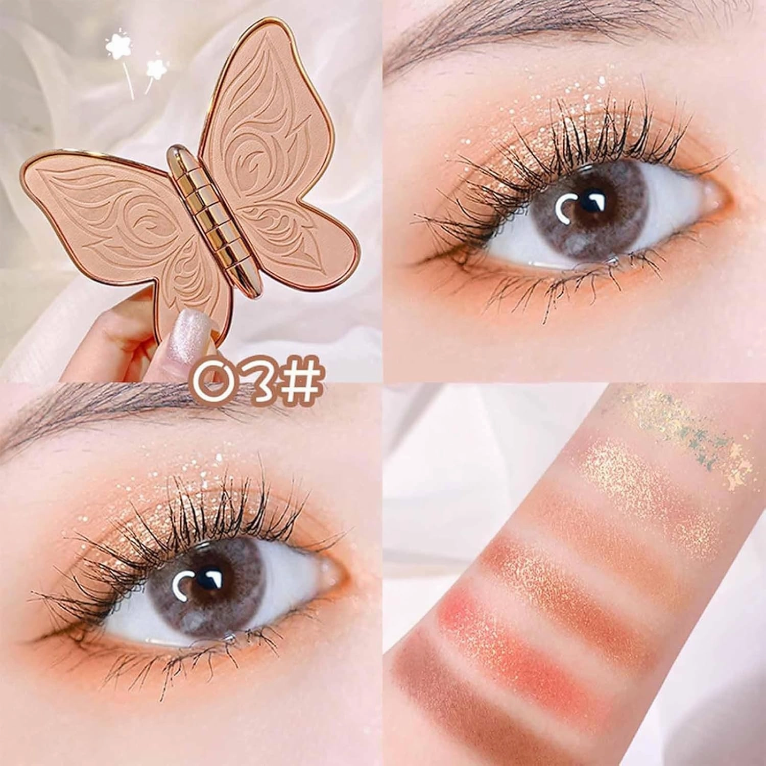 6 Colors Eyeshadow Palette Butterfly Eye Shadow,Butterfly eyeshadow palette,Eyeshadow palette 6 color,Matte and glitter eyeshadow palette,Eyeshadow palette professional makeup,Butterfly eyeshadow (04)