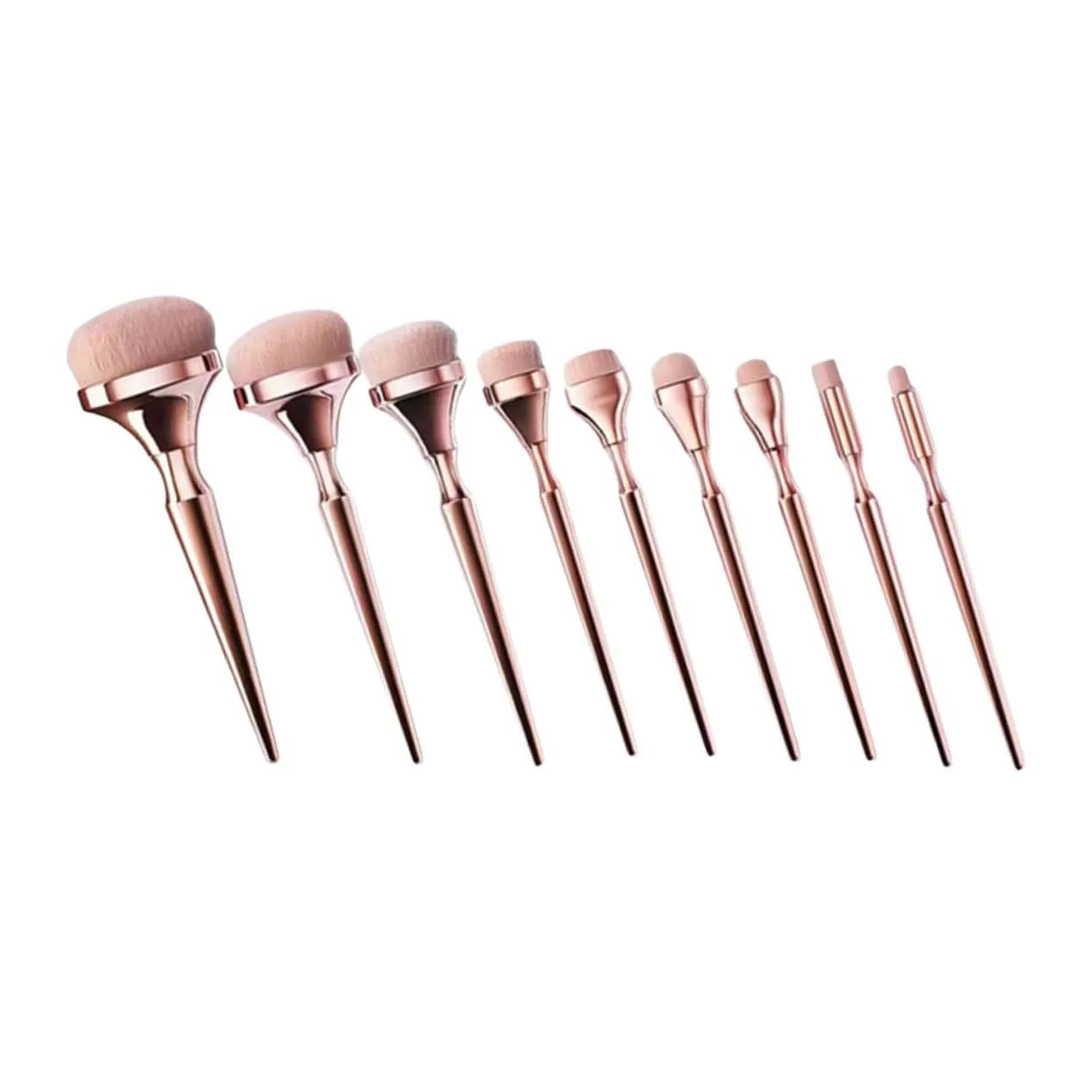 9Pcs Makeup Brush Portable and Stylish Cosmetics Tools for Foundation Blusher Eyeshadow and More present for Makeup Lovers and Beginners Finish