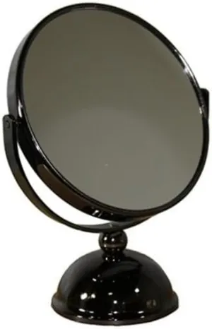Achieve Detailed Makeup Application with 5.5" Magnifying Makeup Mirror, 360-Degree Rotation, Sturdy Base, Black Finish