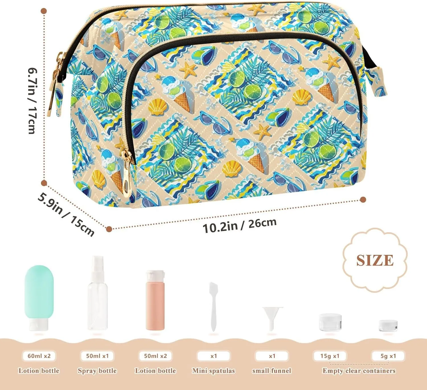 Aesthetic Makeup Bag Travel-Friendly Quilted Organizer with Wide-open Access