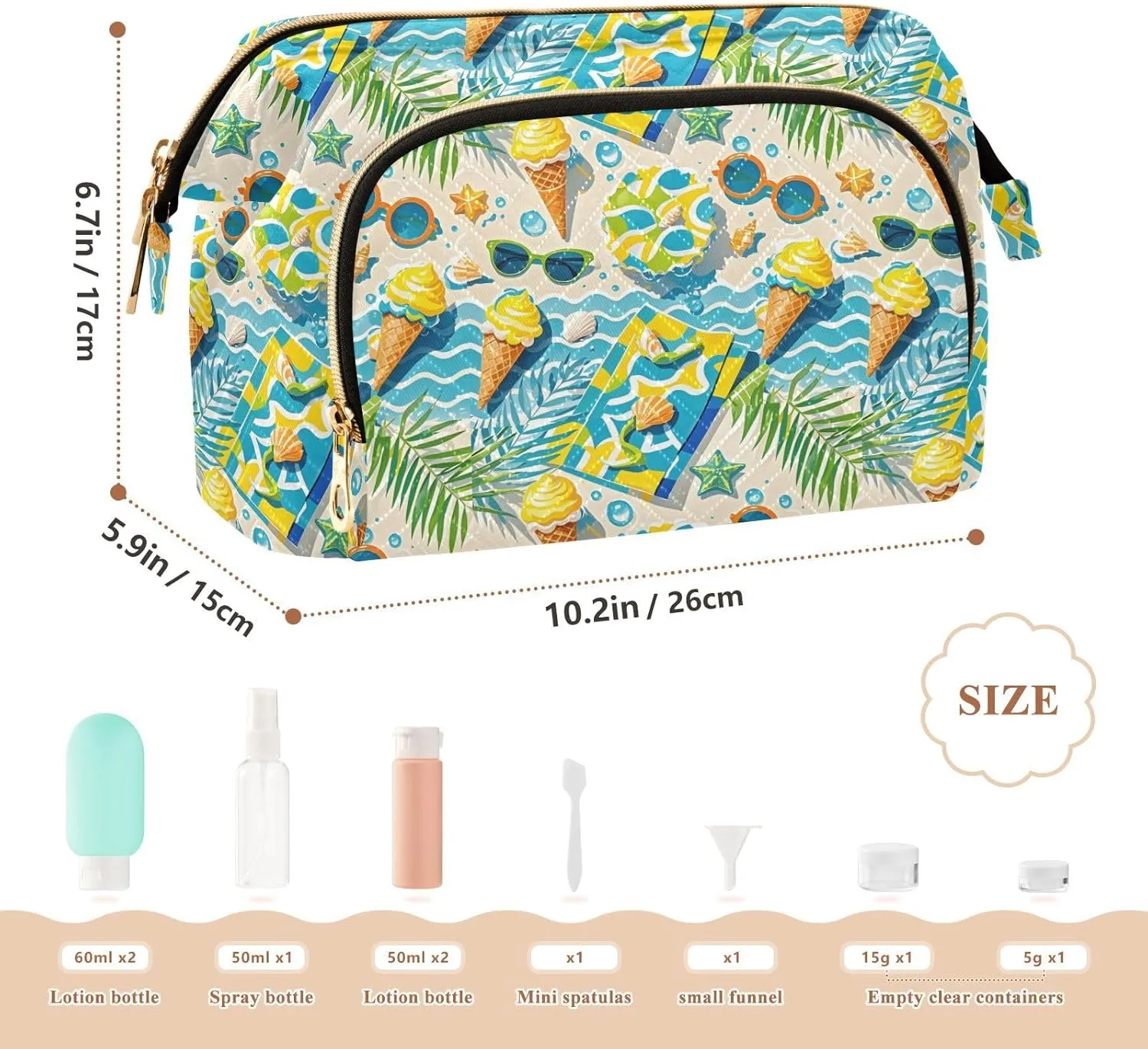 Aesthetic Makeup Bag Travel-Friendly Quilted Organizer with Wide-open Access
