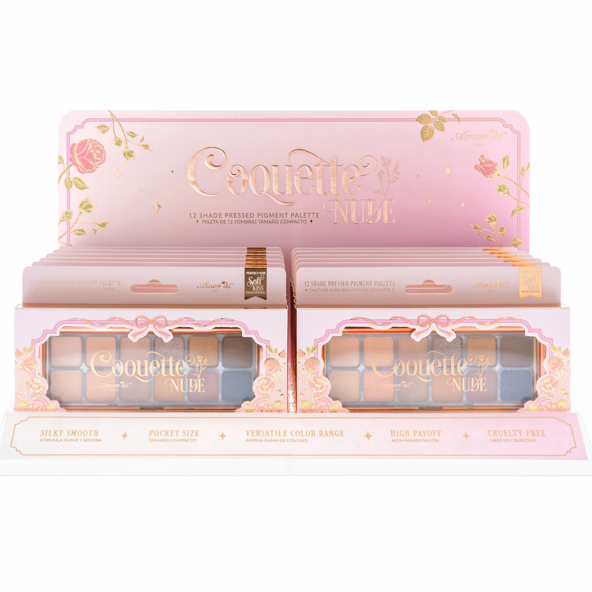 Amor Us Coquette Nude Pressed Pigment Palette - Wholesale Display 12 Units (CO-NCESD)