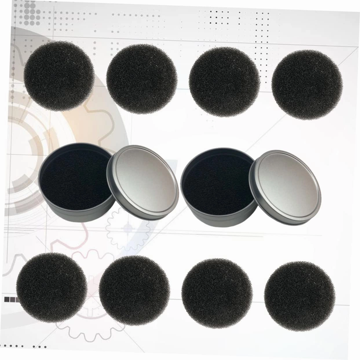 Angoily 2sets Cleaning Sponge Set Quick Dry Makeup Brush Cleaner Single Layer Sponges Replacement Cotton for Efficient Dry Cleaning for Removing
