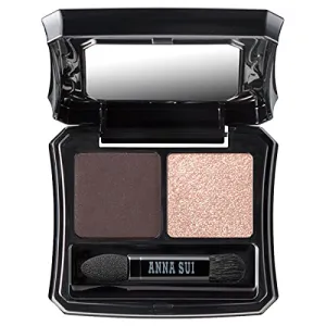 ANNA SUI - Eye Color Compact - Two-Tone Eye Shadow Fillers for Eyeshadow Palette - Brown and Pearl Beige Light Orange Long-Lasting Eye Makeup - 03 Bitter Chocolate x Sugar - 0.05 oz.