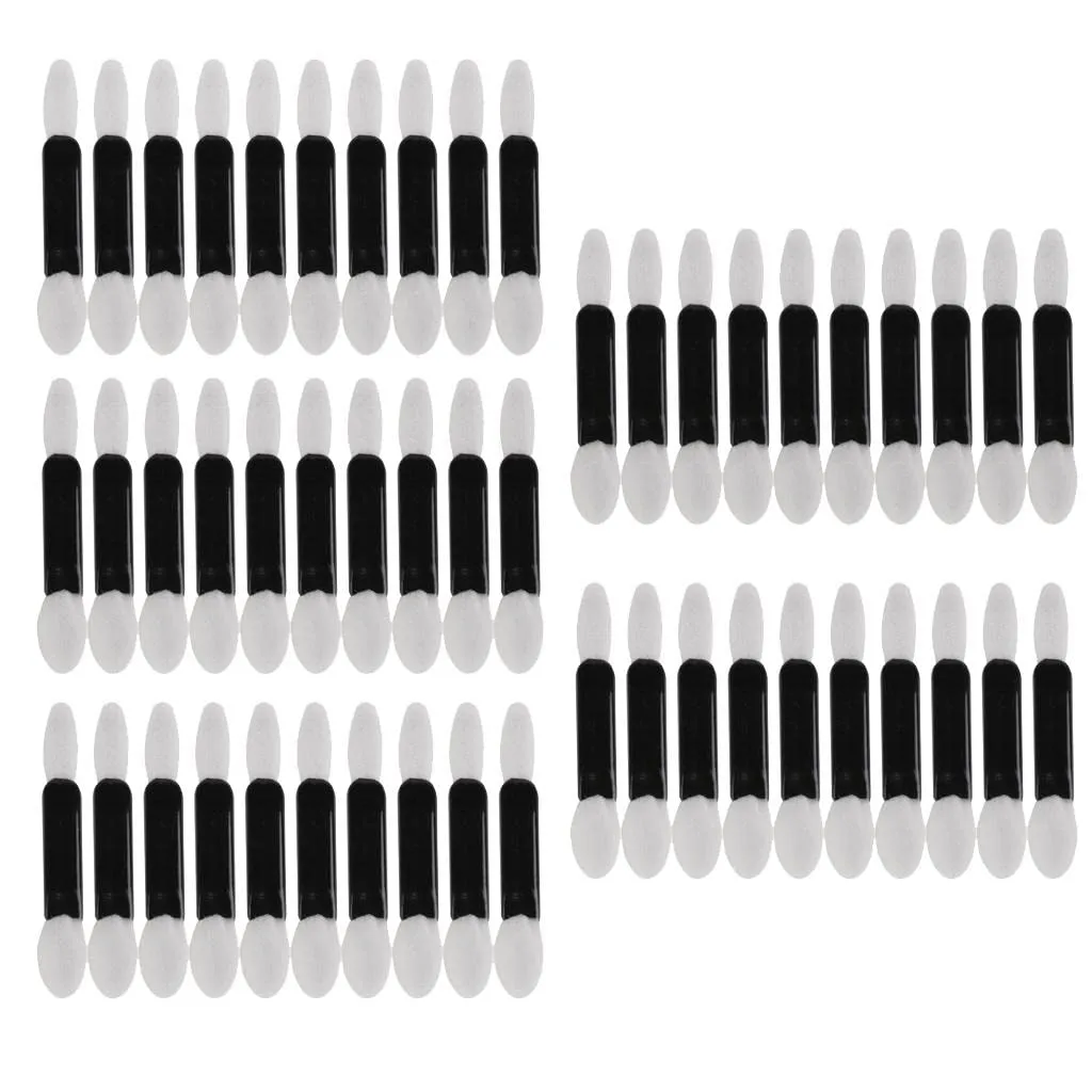 barenx 50 Lot Dual Tipped Oval Eyeshadow Powder Sponge Brush Applicator Tools 4.8cm