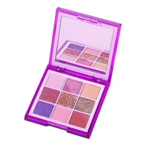 barenx Eyeshadow Palette 9 Color Eye Shadow Matte Glitter Professional Makeup Eye Shadow Powder Long Lasting Waterproof Cosmetic Eye Shadow Palette - Purple