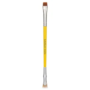 Bdellium Tools Professional Makeup Brush - Studio Series 727 Double-Ended Bent Lash Fan/Flat Definer - With All-Vegan Synthetic Fibers, For Clean, Clump-free Mascara Application (Yellow, 1pc)