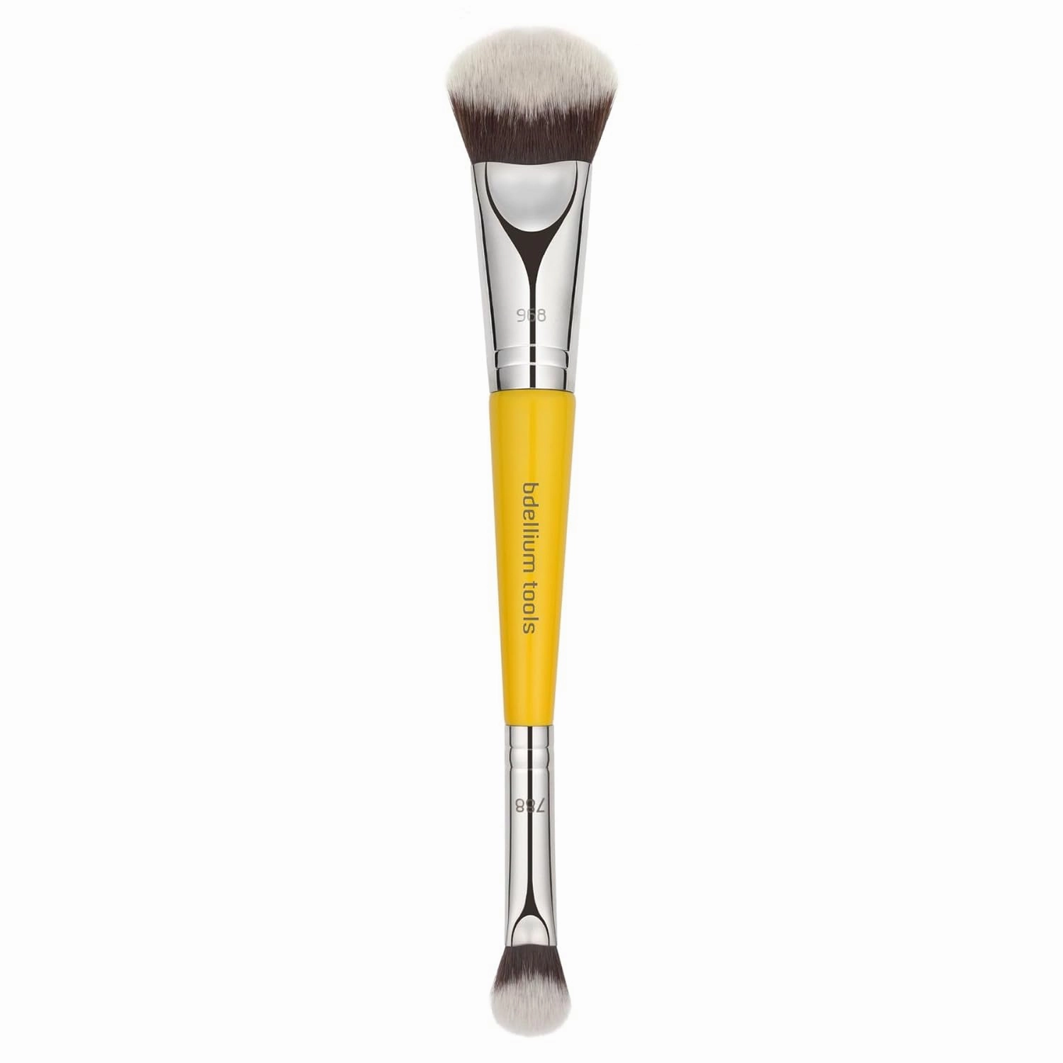 Bdellium Tools Professional Makeup Brush - Studio Series 969 Double-ended BDHD Phase II/Phase III - With All-Vegan Synthetic Fibers, For Versatile Application and Blending (Yellow, 1pc)