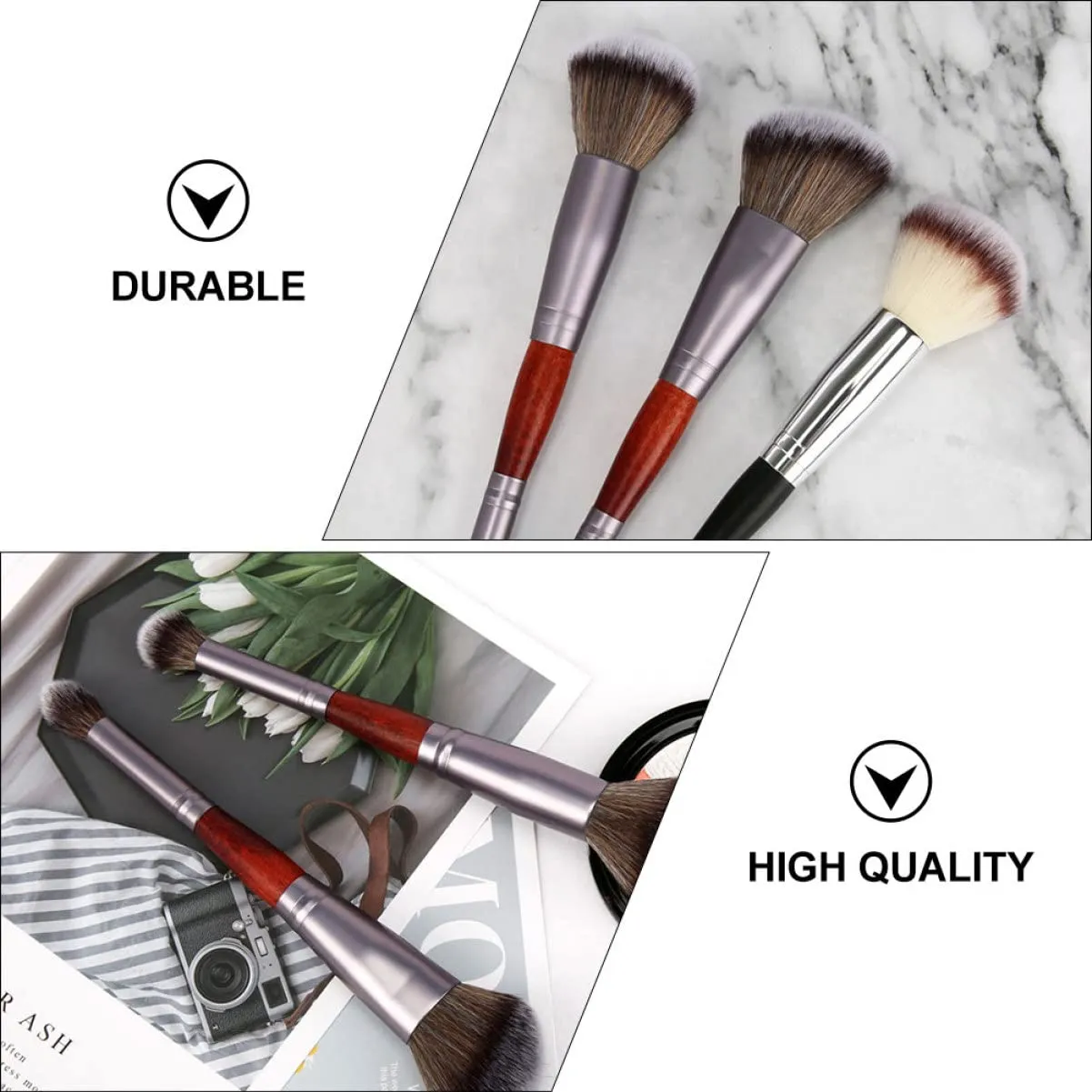 Beaupretty 9pcs Dual-ended Makeup Brush Eyeshadow Applicator Blush Brush Soft Handle for Home Salon Use for Birthdays Holidays