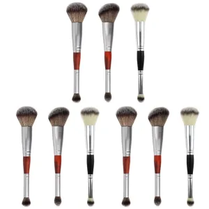 Beaupretty 9pcs Dual-ended Makeup Brush Eyeshadow Applicator Blush Brush Soft Handle for Home Salon Use for Birthdays Holidays