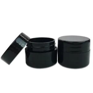 Beauticom® 60 Pieces 7G/7ML (0.25oz) BLACK Sturdy Thick Double Wall Plastic Container Jar with Foam Lined Lid for Powdered Eyeshadow, Mineralized Makeup, Cosmetic Samples - BPA Free