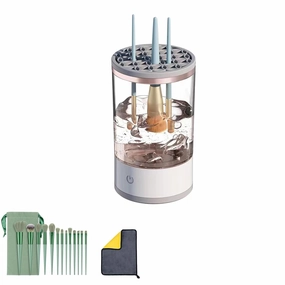 Beauty Swirl Cosmetic Brush Cleaner, Magic Makeup Brush Cleaner, Automatic Spinning Makeup Brush Cleaner Machine (1 pcs Transparent)