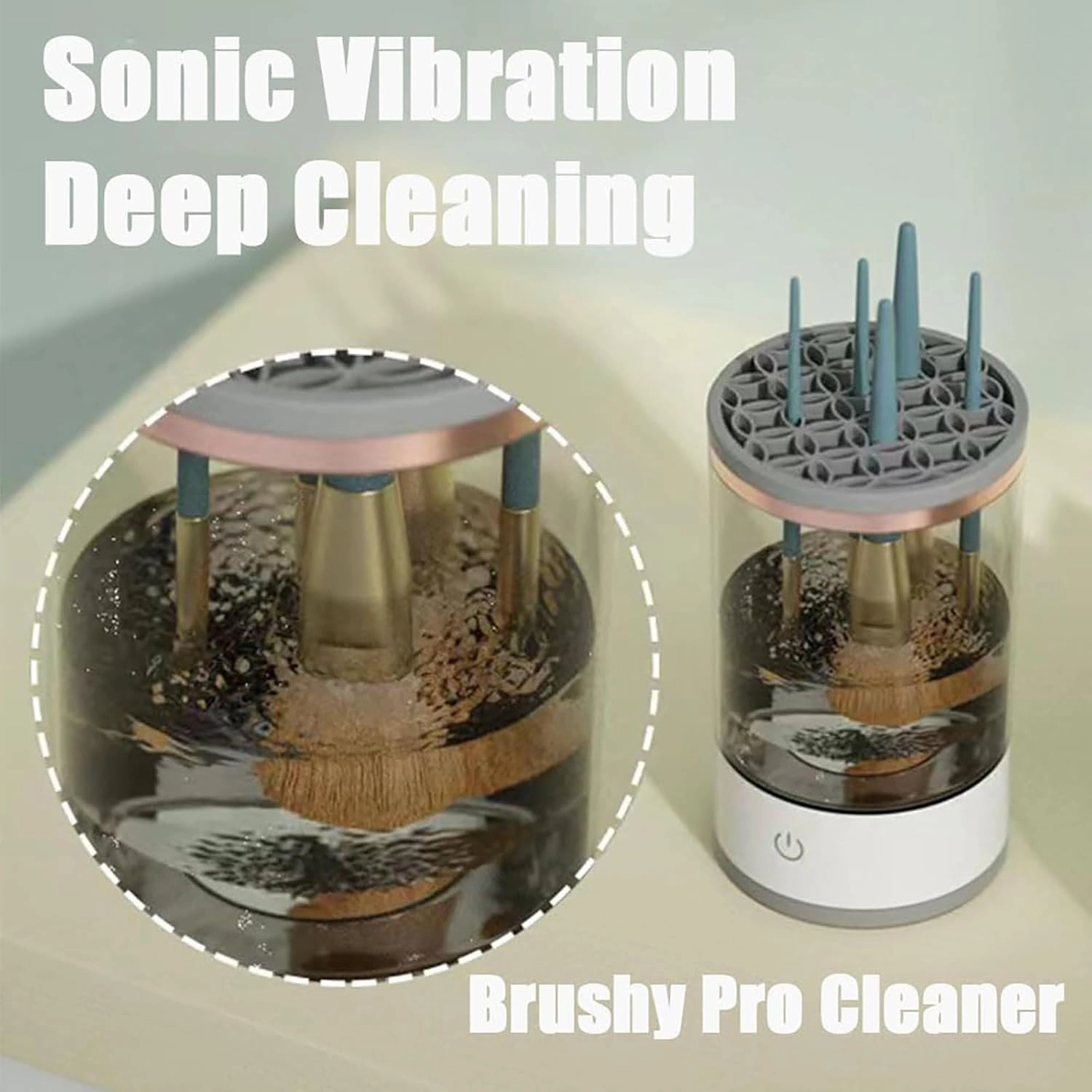 Beauty Swirl Cosmetic Brush Cleaner, The Cozy Luna Brush Cleaner, Beautyswirl - Cosmetic Brush Cleaner, Automatic Spinning Makeup Brush Cleaner for for All Size Makeup Brush (Black-1Pcs)