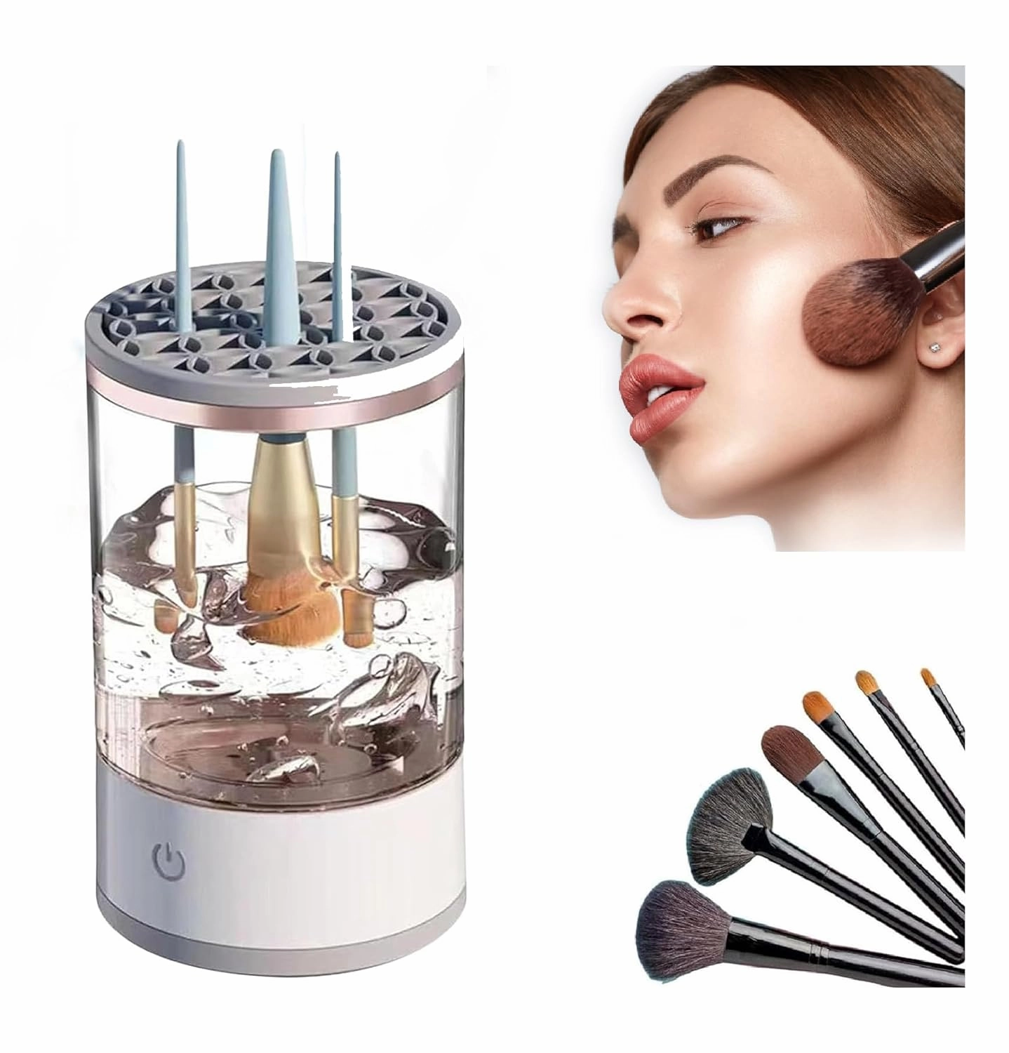 Brushly Pro Cosmetic Makeup Brush Cleaner, Electric Automatic Makeup Brush Cleaner Machine, Make up & Makeup Brush Cleaner & Cleaning Kit Washer Machine (1pcs)