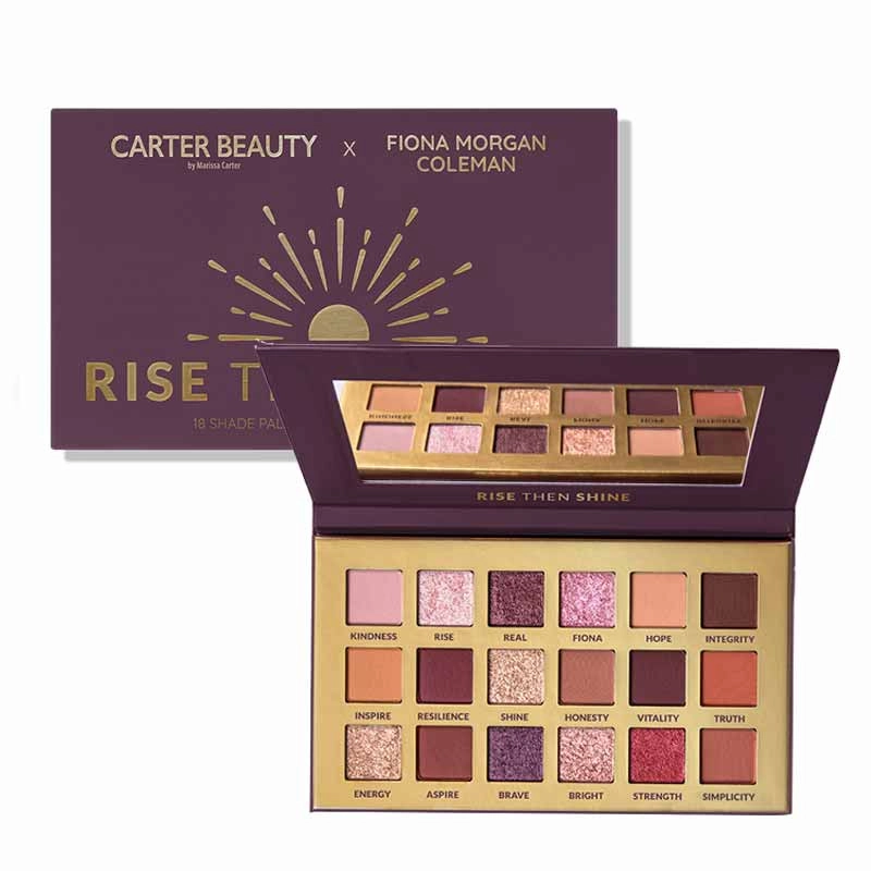 Carter Beauty X Fiona Morgan Coleman Rise Then Shine Eyeshadow Palette   FREE Word of Mouth Lipstick and Free of Speech Lip Tint Discontinued