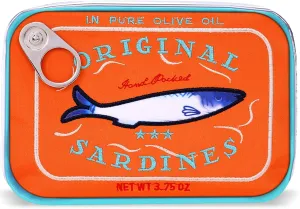 Cessfle Canned Sardines Makeup Bag, Funny Sardine Tin Fish Cosmetic Bag, Creative Cute Makeup Bag Kawaii Pencil Case Pouch, Coquette Make up Pouch for Women…, 6.1*4.3*4.5inch, Orange mix Blue