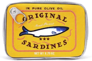 Cessfle Canned Sardines Makeup Bag, Funny Sardine Tin Fish Cosmetic Bag, Creative Cute Makeup Bag Kawaii Pencil Case Pouch, Coquette Make up Pouch for Women