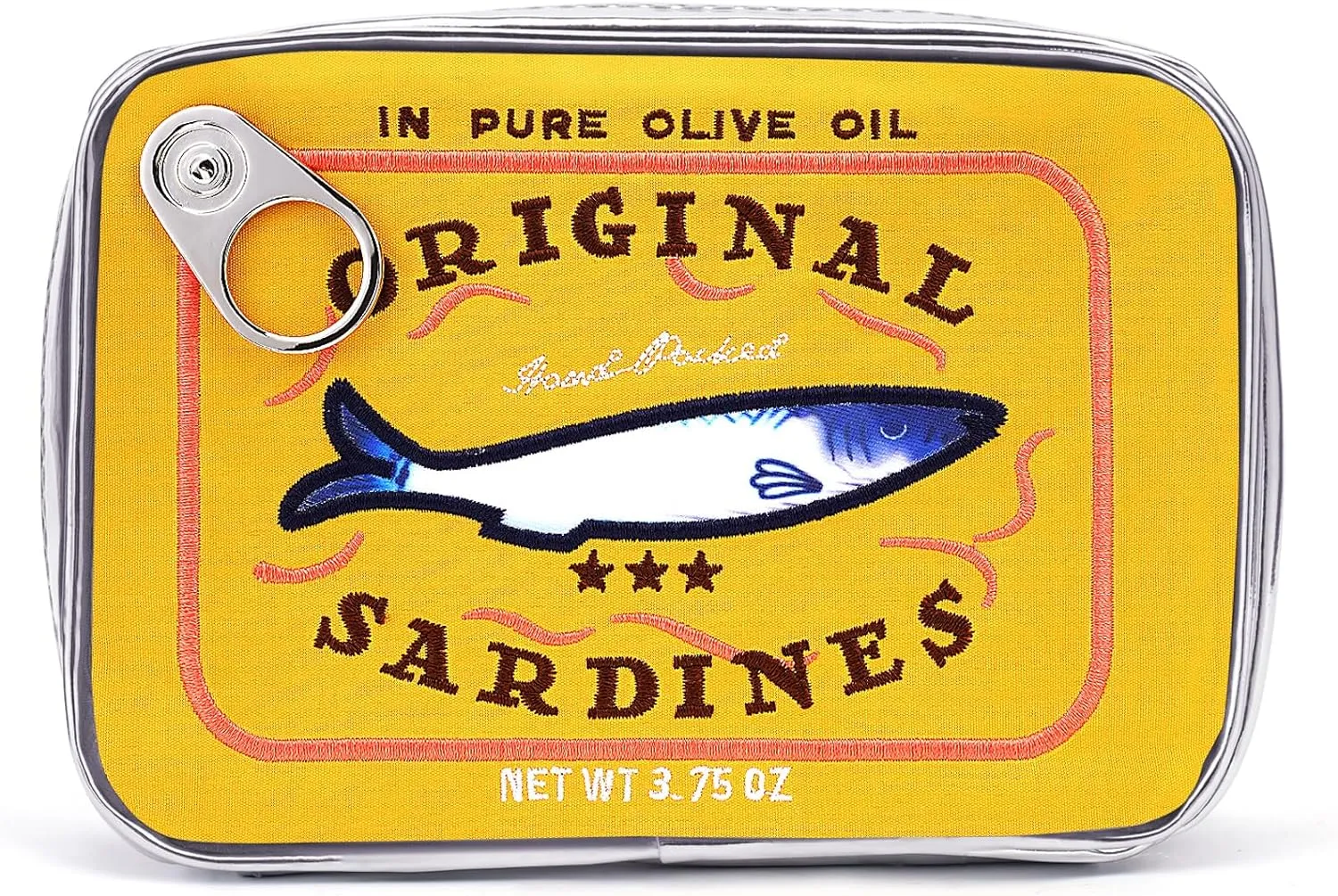 Cessfle Canned Sardines Makeup Bag, Funny Sardine Tin Fish Cosmetic Bag, Creative Cute Makeup Bag Kawaii Pencil Case Pouch, Coquette Make up Pouch for Women