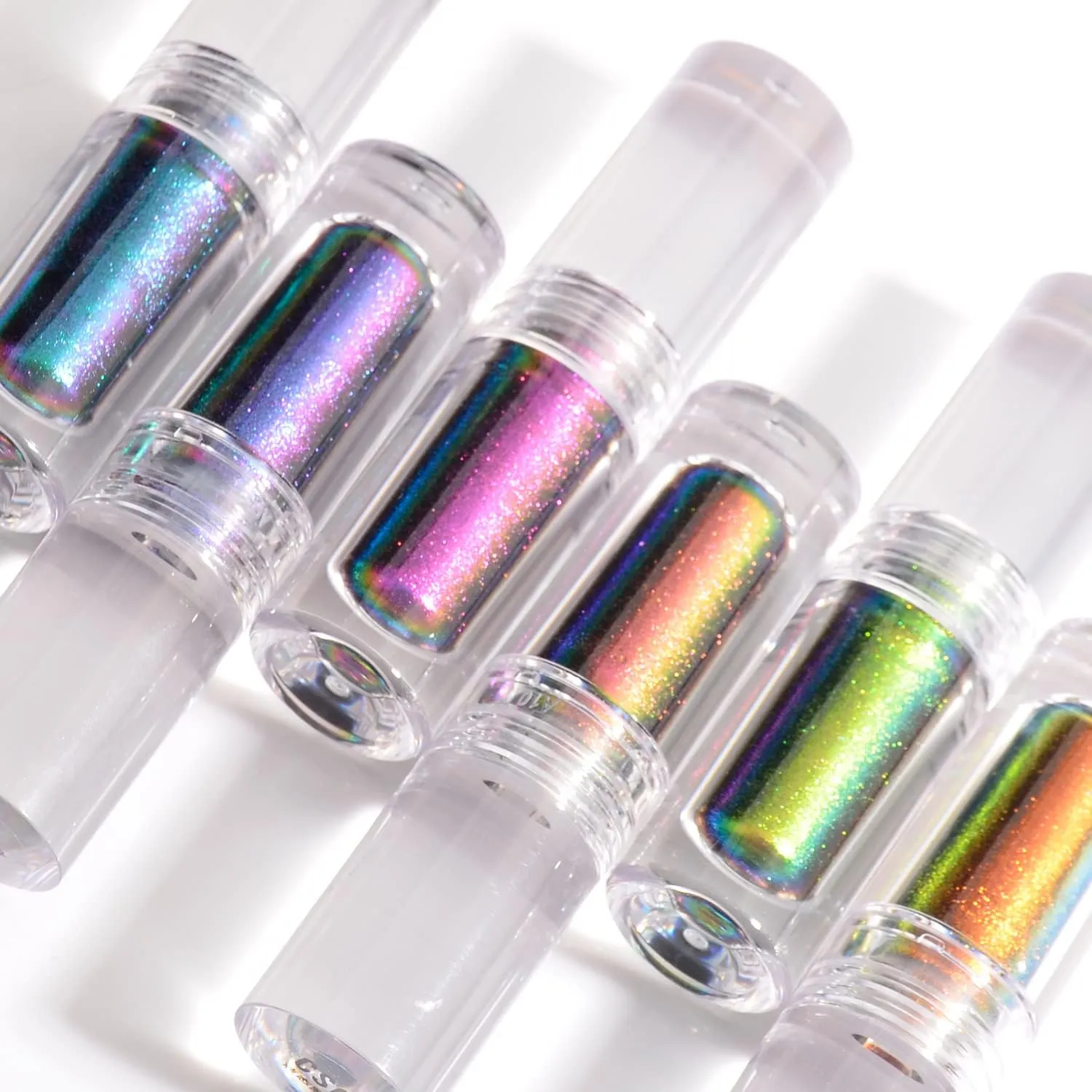 Chameleon Liquid Nail Powder Pearlescent Ice Aurora Dust Nail Powder Chameleon Holographic Chrome Iridescent Mirror Effect Pigment High Gloss Nail Art Glitter for Home DIY Nail Tips