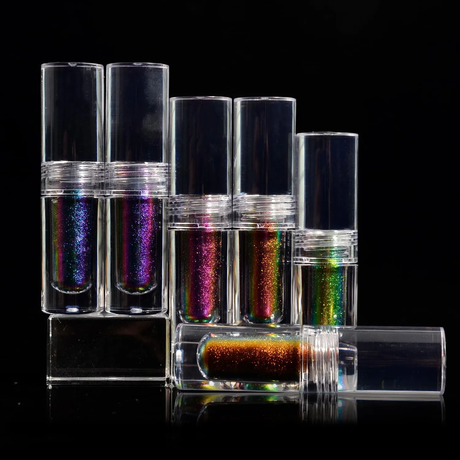 Chameleon Liquid Nail Powder Pearlescent Ice Aurora Dust Nail Powder Chameleon Holographic Chrome Iridescent Mirror Effect Pigment High Gloss Nail Art Glitter for Home DIY Nail Tips