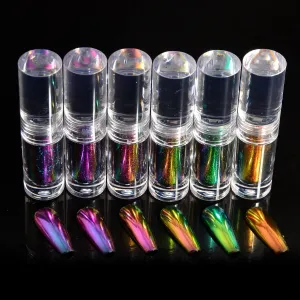 Chameleon Liquid Nail Powder Pearlescent Ice Aurora Dust Nail Powder Chameleon Holographic Chrome Iridescent Mirror Effect Pigment High Gloss Nail Art Glitter for Home DIY Nail Tips