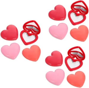 CLISPEED 12pcs Heart Shaped Refillable Cosmetics Tray Empty Eyeshadow Lipstick Container Cute Makeup Organizer for Travel Stylish Palette for Ladies Girls