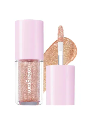 COLORGRAM Milk Bling Shadow 12 Humming Coral | Pigmented Glistening Liquid Glitter Eyeshadow, Long-lasting Shimmer to Matte, Infused with different sized Glittery Pearls