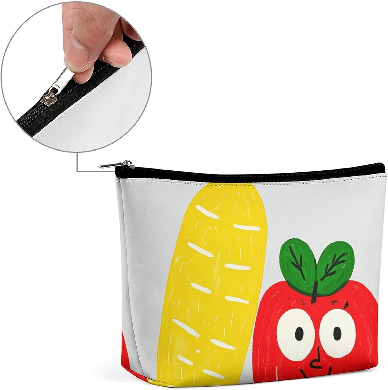 Cosmetic Bag Makeup Bags for Women Portable Makeup Bag Cartoon Vegetable Fruit Makeup Case Travel Toiletry Bag for Travel Accessories
