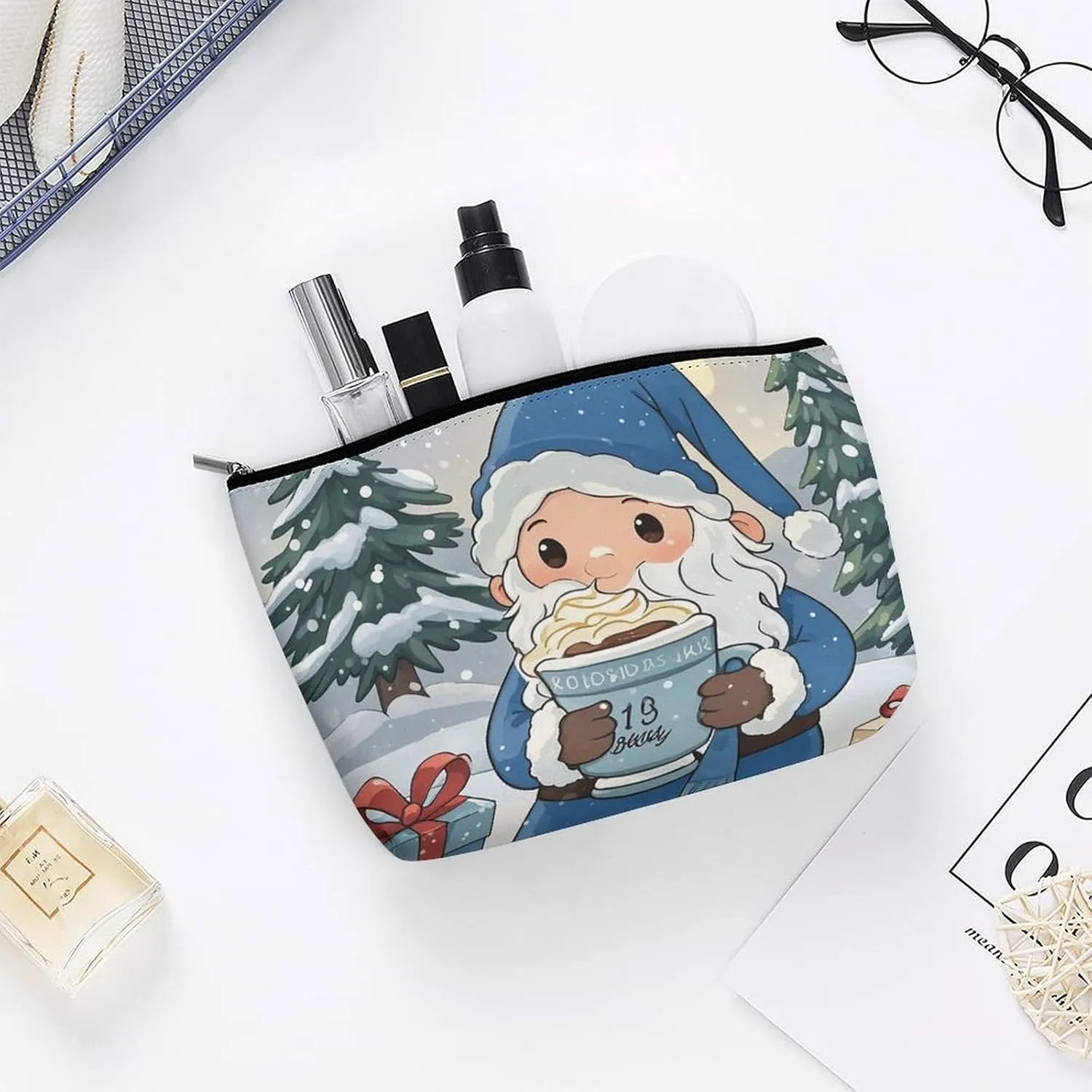 Cosmetic Bag Makeup Bags for Women Portable Makeup Bag Snow Coffee Makeup Case Travel Toiletry Bag for Travel Accessories