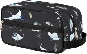 Cranes Travel Toiletry Bag for Women Men Small Cosmetic Makeup Organizer Water Resistant Shaving Bag Portable Make Up Bag Storage Bags with Handle
