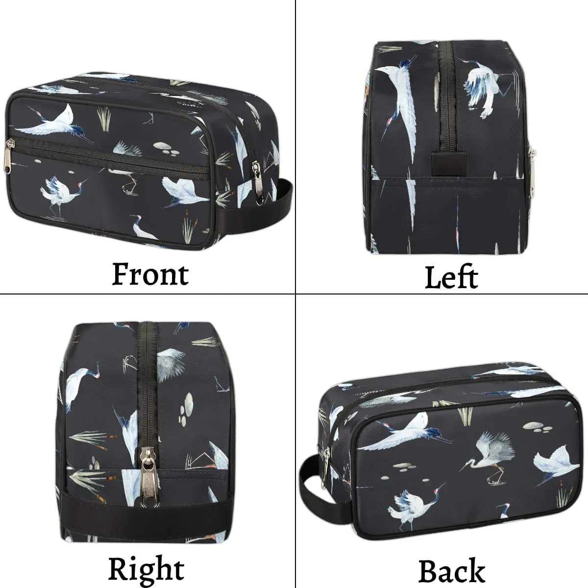 Cranes Travel Toiletry Bag for Women Men Small Cosmetic Makeup Organizer Water Resistant Shaving Bag Portable Make Up Bag Storage Bags with Handle