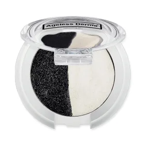 Creamy Mineral Makeup Baked Eyeshadow Duo-Vegan Eye shadow (Ebony-Ivory)