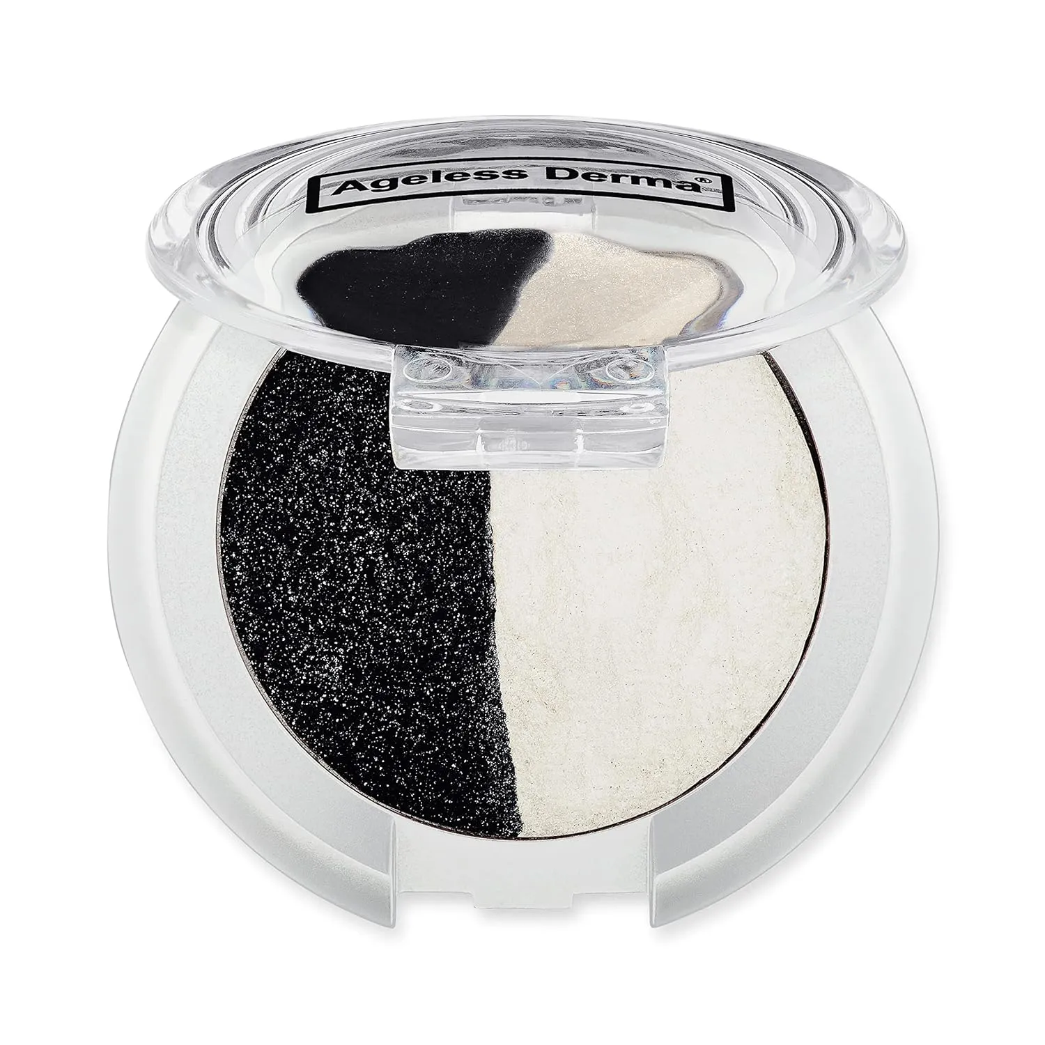 Creamy Mineral Makeup Baked Eyeshadow Duo-Vegan Eye shadow (Ebony-Ivory)