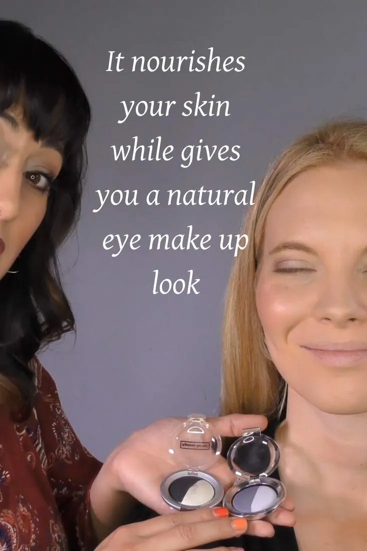 Creamy Mineral Makeup Baked Eyeshadow Duo-Vegan Eye shadow (Plum-Pale Lavender)