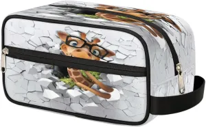 Cute Giraffe Travel Toiletry Bag for Women Men Small Cosmetic Makeup Organizer Water Resistant Shaving Bag Portable Make Up Bag Storage Bags with Handle