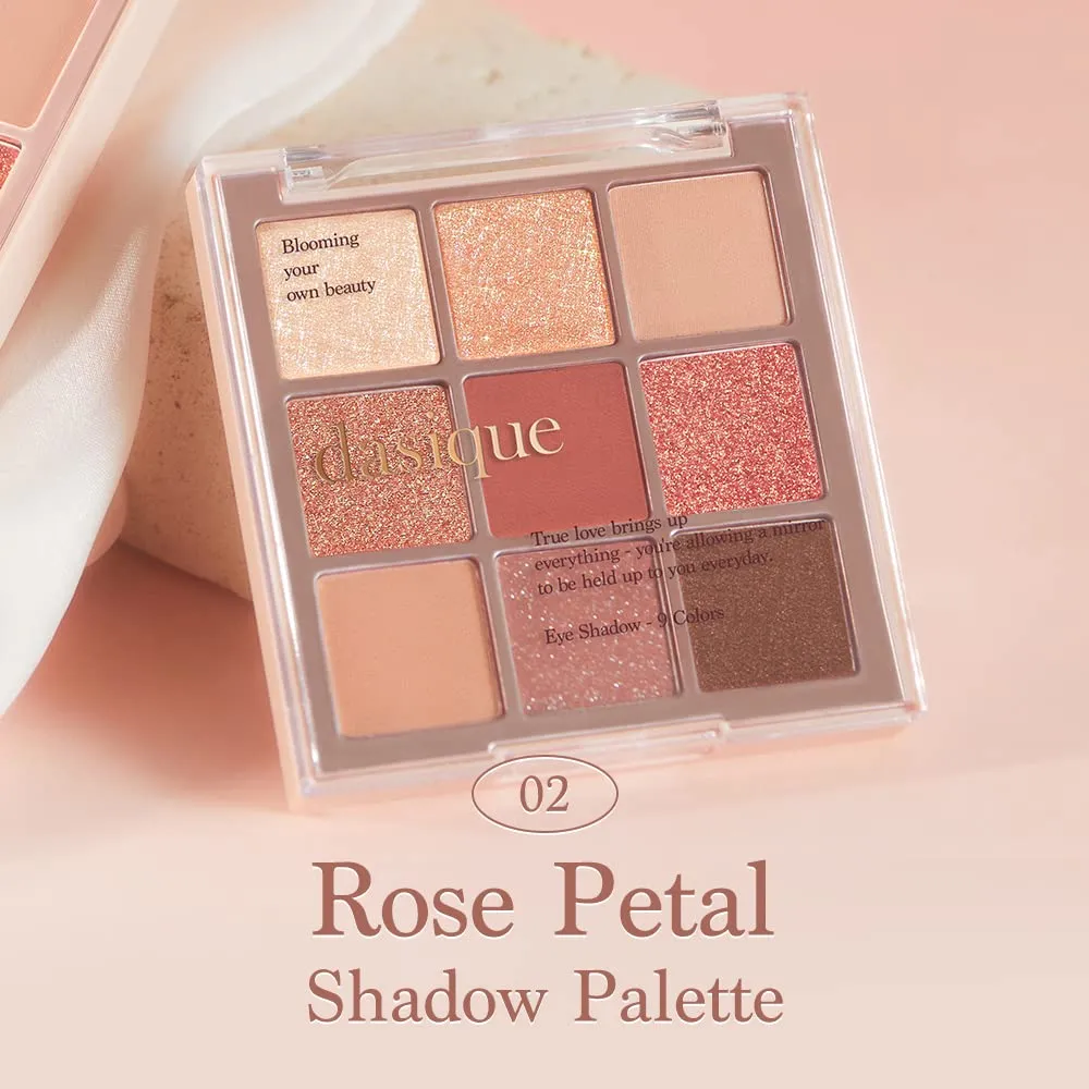 Dasique Shadow Palette #02 Rose Petal I Cruelty-Free I 9 Blendable Shades in Smooth Matte and Shimmer Finishes with Gorgeous Pearls