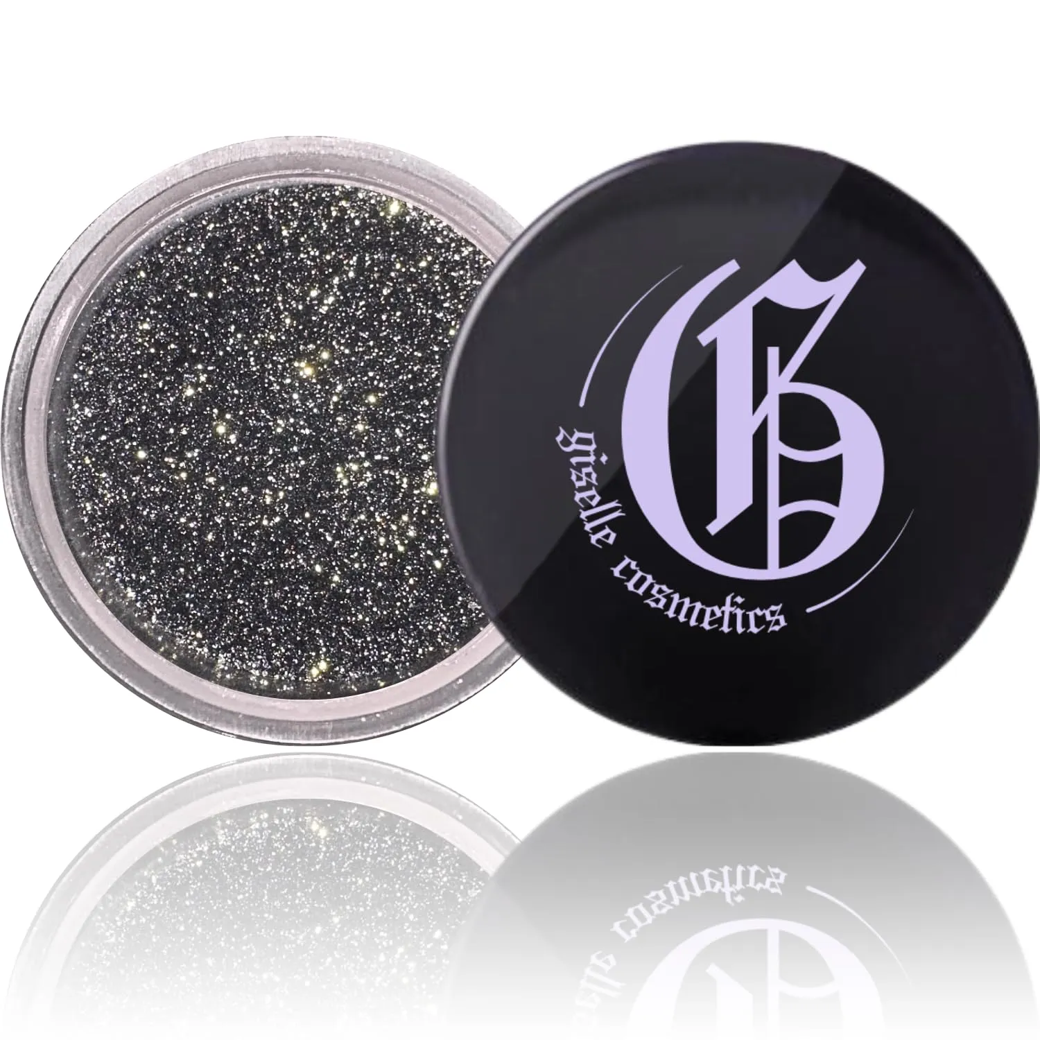 Diamond Coal Eye Shadow - Organic Mineral Loose Glitter Powder - Non-Toxic, Talc-Free Shimmer Eye Shadow Palette Makeup - Black & Silver Duochrome Pigment for Sparkly Eye Makeup