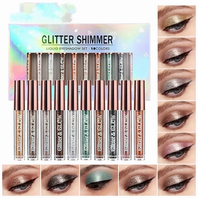 Diamond Glitter Eyeshadow Set – 10 Shimmer Shades