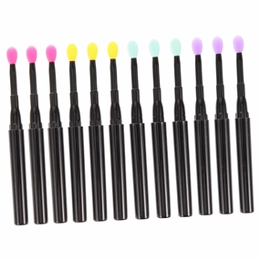 Didiseaon 12pcs Silicone Eyeshadow Applicators for Lipstick Makeup Wands for Smooth Application and Even Lip Color for Daily Use and Glitter Lip Gloss
