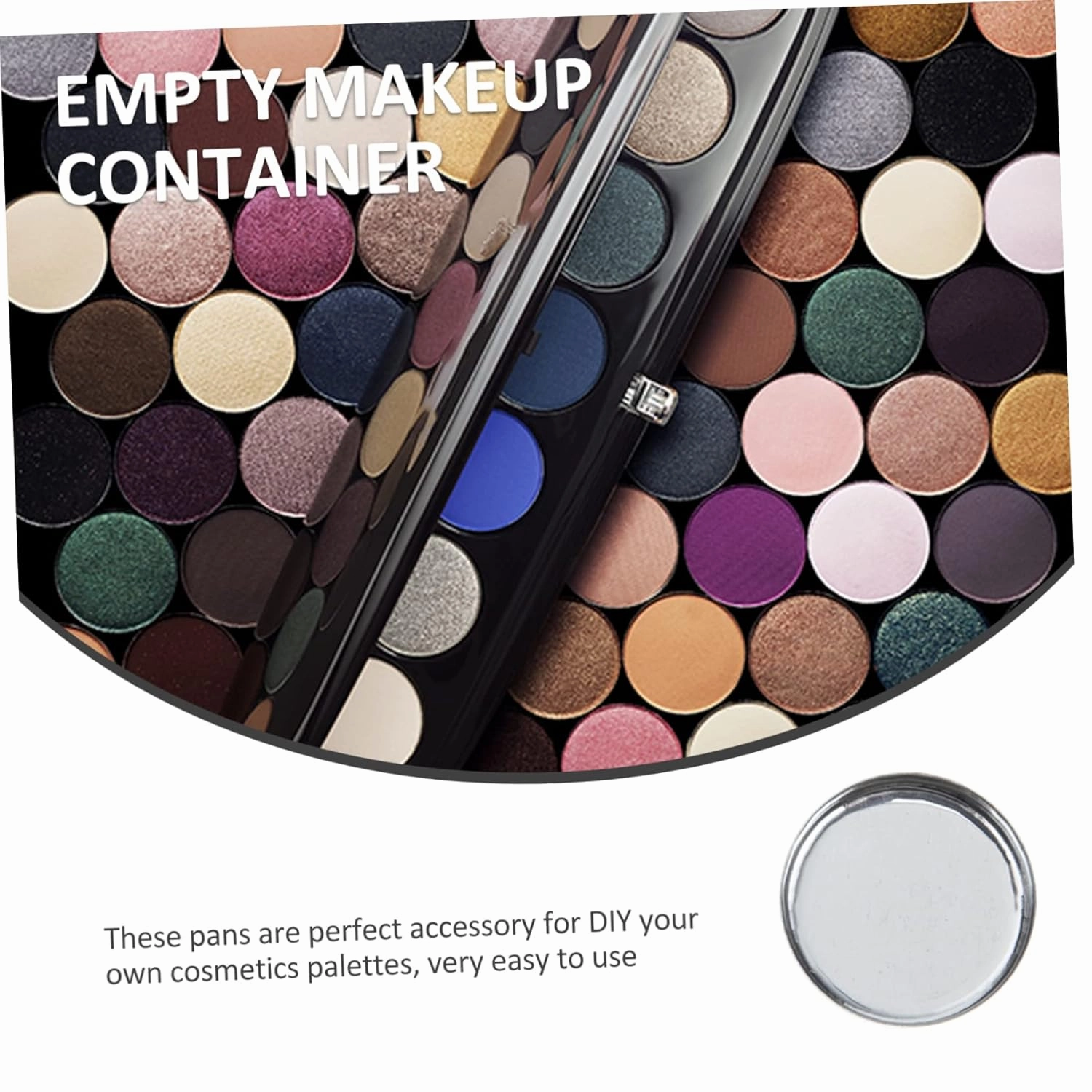 Didiseaon 90pcs Empty Round Metal Pans for Makeup Versatile Blusher Eyeshadow Containers Cosmetic Accessories for Travel Home Use