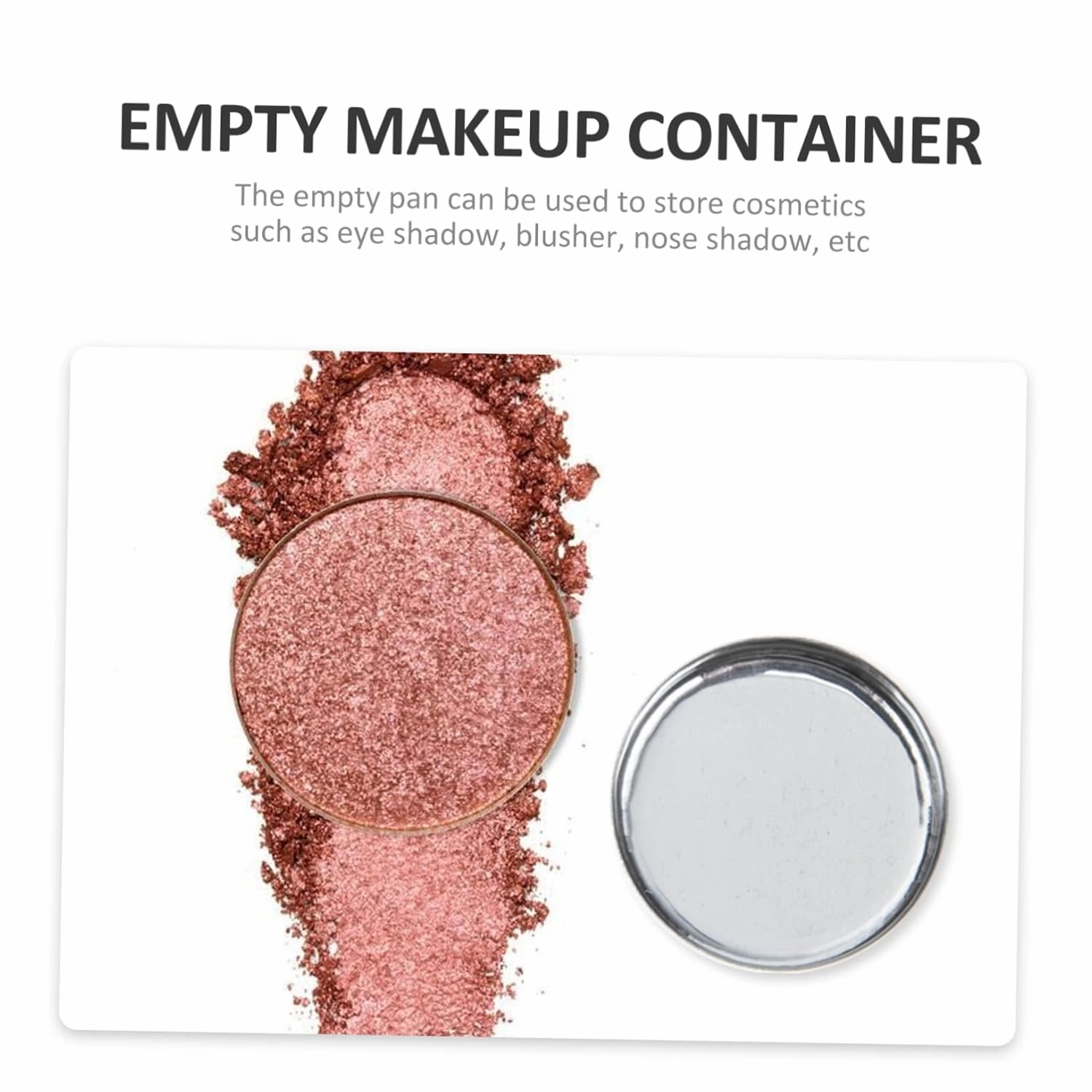 Didiseaon 90pcs Empty Round Metal Pans for Makeup Versatile Blusher Eyeshadow Containers Cosmetic Accessories for Travel Home Use