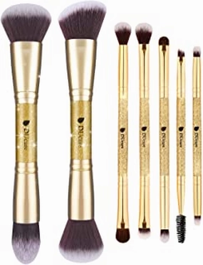 DUcare Duo End Foundation Powder Buffer Contour Brushes 2PCS   Eyeshadow Brush Set 5pcs