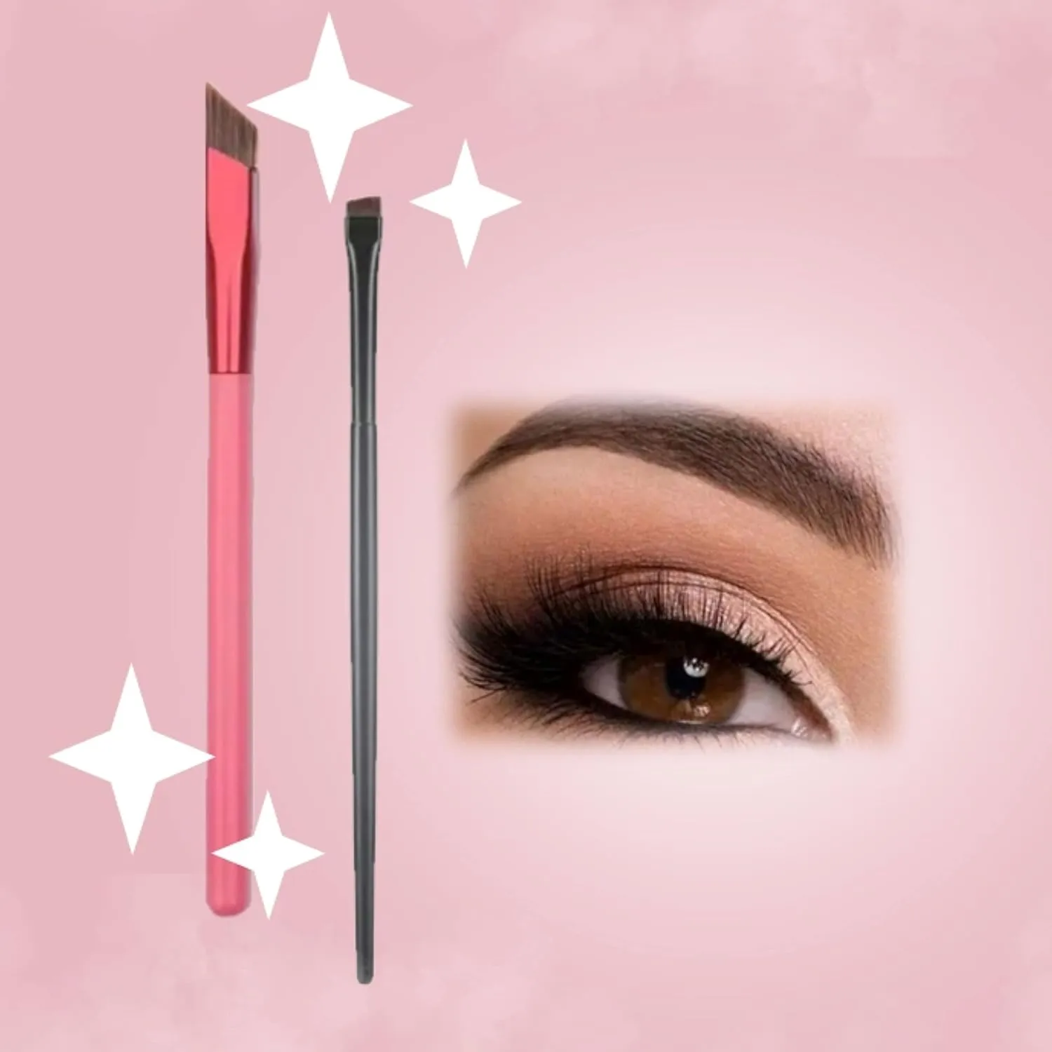 Eyebrow Gel and Setting Powder - Sweatproof 24 Hour Coverage - Eyebrow Brush Set - 4 Piece Eyebrow Kit (Brushes   Dark Grey)