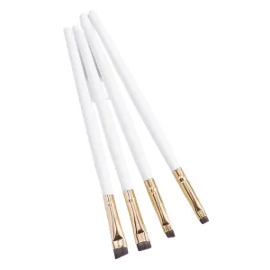 Eyeshadow blush brush 4 Eyebrow Contouring Makeup Brushes Eye Liner Portable Small Angled Women's Beauty Tools(BROWN)