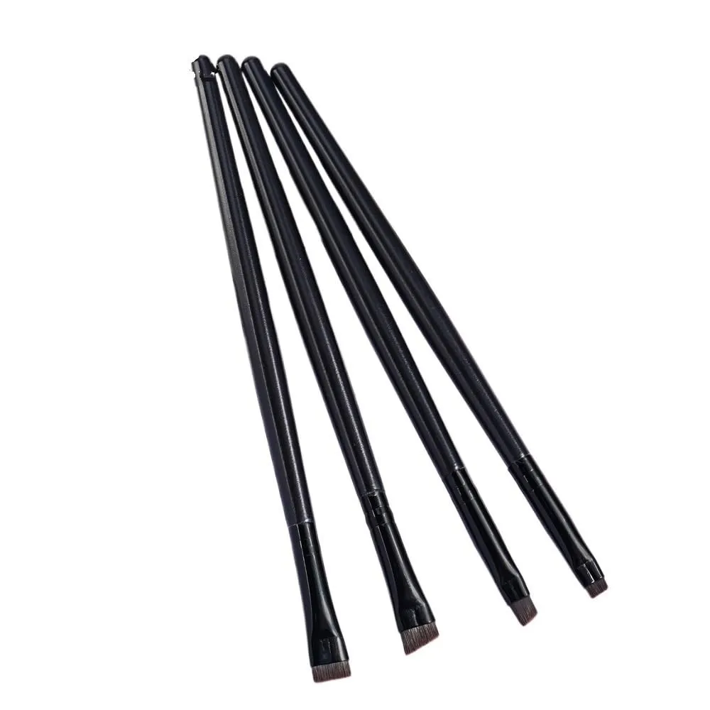 Eyeshadow blush brush 4 Eyebrow Contouring Makeup Brushes Eye Liner Portable Small Angled Women's Beauty Tools(BROWN)