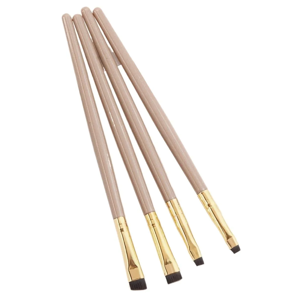Eyeshadow blush brush 4 Eyebrow Contouring Makeup Brushes Eye Liner Portable Small Angled Women's Beauty Tools(BROWN)