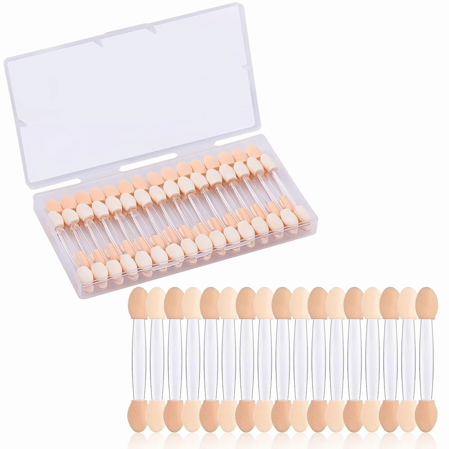 Eyeshadow Applicators Double Sided, 50PCS Eyeshadow Brush 2.4 Inch Makeup Applicator Sticks for Women Girls, Black