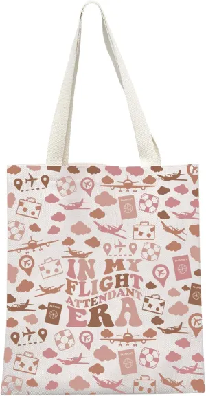 Flight Attendant Gift In My Flight Attendant Era Stewardess Aviation Travel Makeup Bag for Cabin Crew Hostess Aviation Gift (Flight Attendant Era Tote)