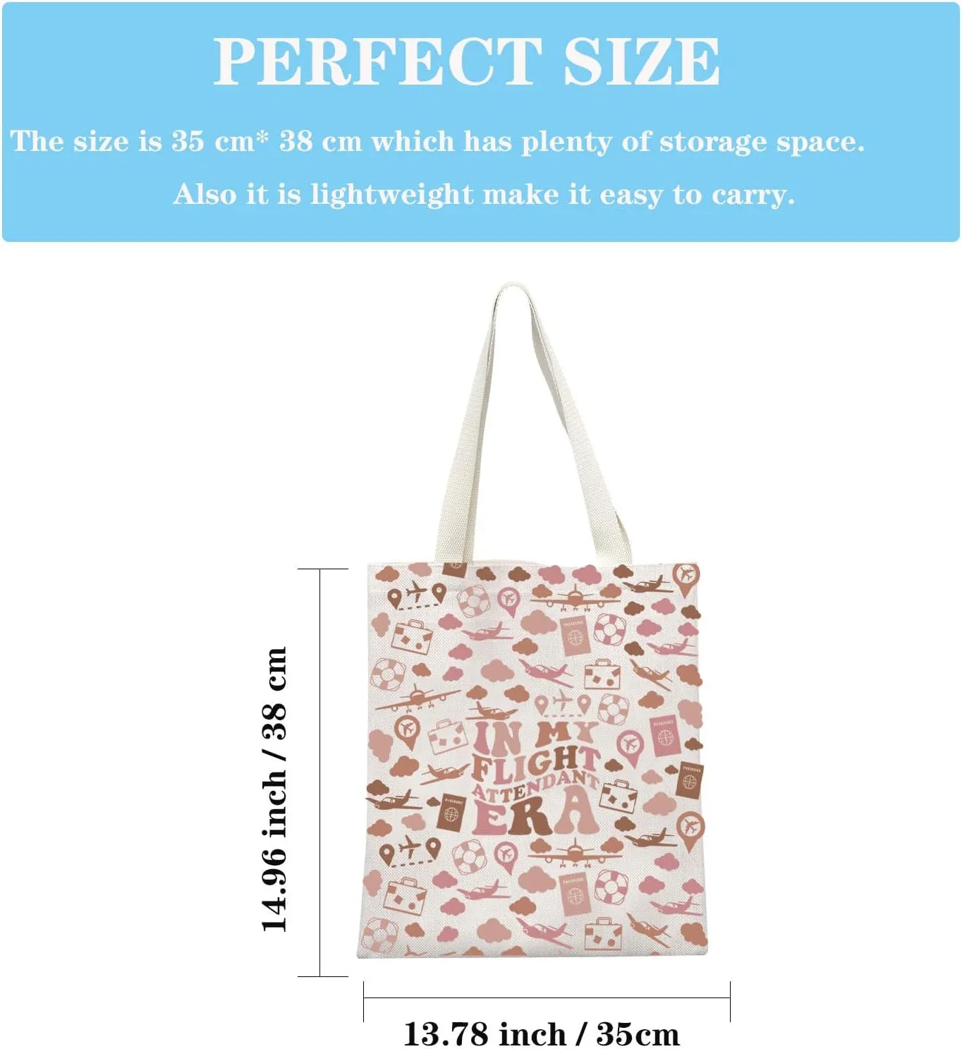 Flight Attendant Gift In My Flight Attendant Era Stewardess Aviation Travel Makeup Bag for Cabin Crew Hostess Aviation Gift (Flight Attendant Era Tote)